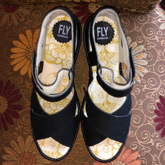 Fly London Yent365fly Wedge Sandal - Size 40 (9 -9.5) - Picture 4 of 9